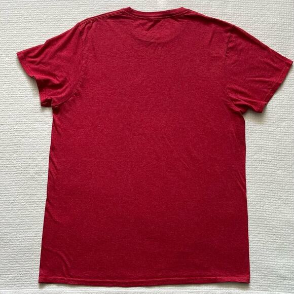 Quiksilver Graphic Tee Medium M Coral Red Short Sleeve Circle Logo - Picture 5 of 7
